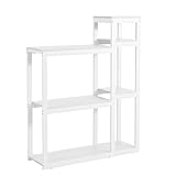 REYOUNG 頑丈 スチール補強フレーム 水槽台 パーティクルボード製 高耐久 耐荷重 120kg 組立て便利 アクアリウムスタンド 熱帯魚飼育用 多段収納 (白-white, 四段-高さ120cm)