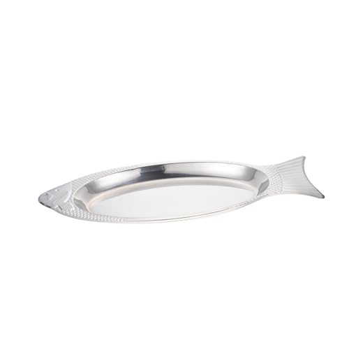 Healifty Plato De Pescado De Acero Inoxidable 45 Cm Plato De Pescado Parrilla Resistente Al Calor Al Vapor Apto Para Horno y Microondas Para Cocina Doméstica