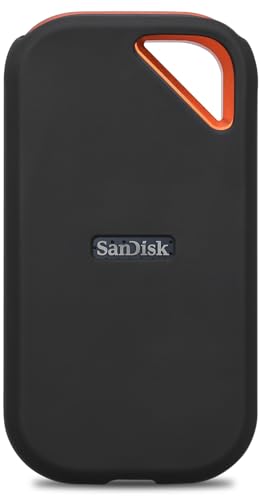 Image of Lacdo Protective Silicon Cover Case for San Disk Extreme Pro Portable External SSD 500GB 1TB 2TB 4TB 8TB USB-C Solid State Drive Silicon Skin Sleeve Shockproof Travel Pouch Storage Bag, Black