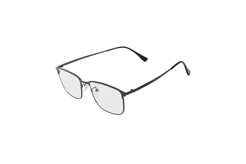 Image of ADMIRE Metal Frame Eyeglasses, Black, Rectangular Shape, Clear Lens, Lightweight Hal-Rim Spectacles