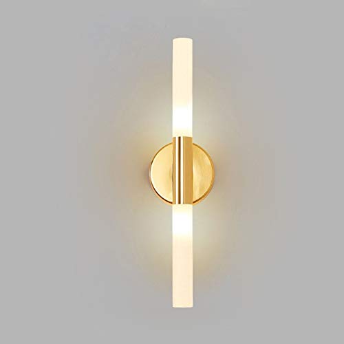 DROMEZ Gold Wohnzimmer Wandleuchte, Led Innen Wandlampe mit Glas Lampenschirm, Modern Wandlampen für Schlafzimmer Flur Treppenhaus Badezimmer, 5W Warmes Licht Cover