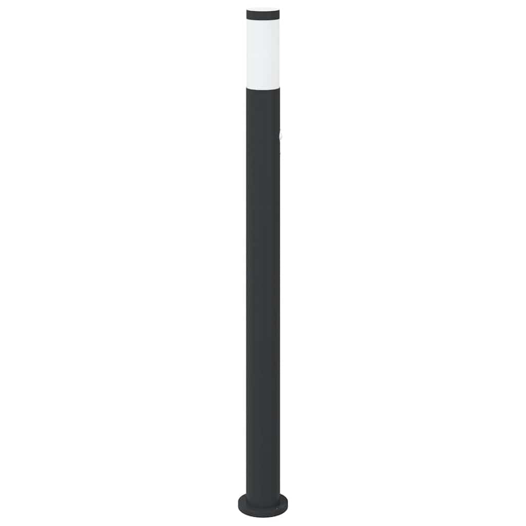Lampada a colonna in acciaio inox con sensore, altezza 110 cm, IP44, resistente alle intemperie, per esterni, terrazza, vialetto, giardino, con diffusore e sensore di movimento PIR a 120°