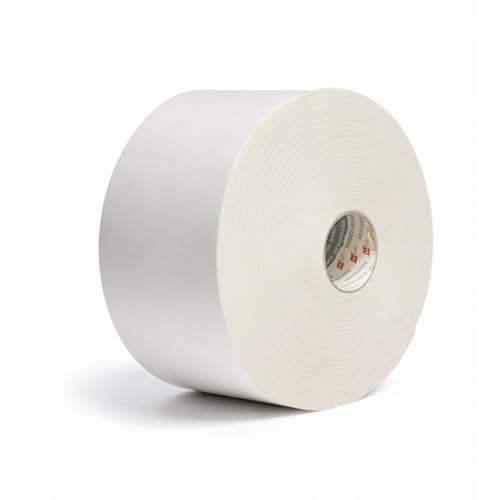 Image of Double Sided Closed Cell White Foam Tape for Permanent Mounting, Gap Filling, Rough Area, Uneven Surfaces, Drywall & Wall Mounting Applications - 1 /16 inch Thick, and 165 FT Long