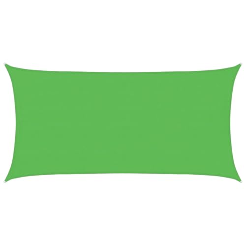 Voile d'ombrage rectangulaire 4 x 7 m en polyéthylène vert clair avec cordes - 2