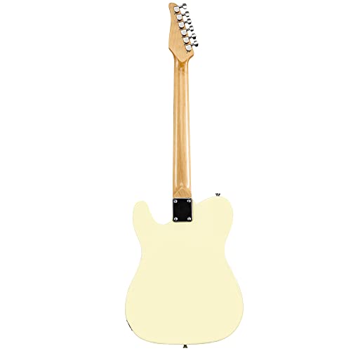 Lyxpro 30” Electric Guitar Tl Series, Full-Size Paulownia Wood Body, 3-Ply Pickguard, C-Shape Neck, Ashtray Bridge, Quality Gear Tuners, 3-Way Switch & Volume/Tone Controls, 2 Picks Included, White #TOP1