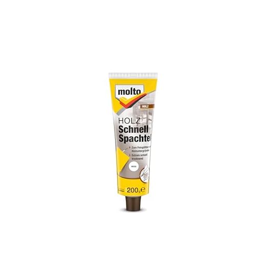 Molto Holz Schnell Spachtel, Zum Feinglätten von Holzuntergründen, Weiß, 200 g