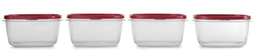Rubbermaid Easy Find Lids Food Storage Container, 14 Cup, 4-Pack, Red #TOP22