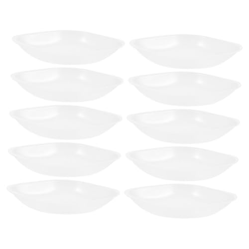 JEWEDECO 10個 プラスチック製計量皿 ラボ計量皿 ミリグラムスケール 計量容器 測定ボート ラボディッシュ 化学計量皿 トレイ サービングプラッター ボート皿の重さを量る 大皿 腰 白い