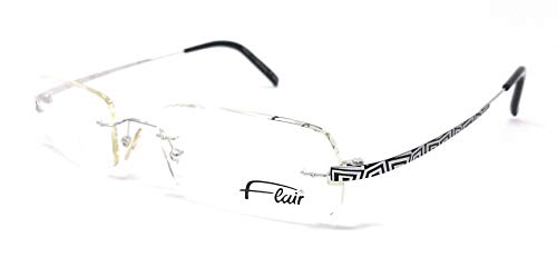 Gafas de vista graduadas mujer plateadas Flair 901, montura de gafas negras 629