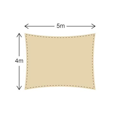Toile d'ombrage jardin haute densité beige rectangulaire 4x5 m