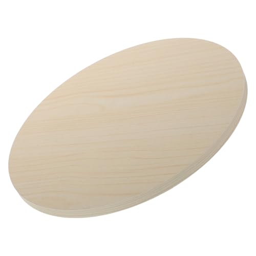 jojofuny Tablero Redondo de Madera Maciza 30 Cm Grueso para Mesa Auxiliar, Tapa de Repuesto Beige Acabado Madera Natural, Encimera Circular Adecuado para Comedor y Salón