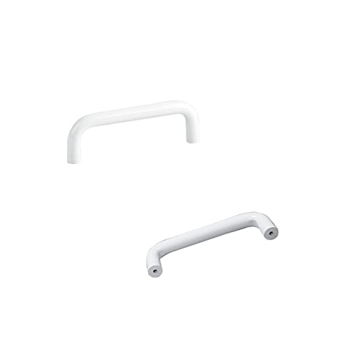 Steytemd Tiradores de Armarios Blanco, Tiradores Muebles en Proa Modernos, Aluminio Sólido | Recubrimiento, 2pcs Manija de Puertas de Gabinete -96mm/3.8in