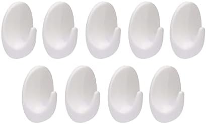 9 Pcs Wall Hooks Hold 1KG Heavy Duty Wall Hook White Self Adhesive Hooks for Bathroom Kitchen Hanging Coat Cloth Towel Robe