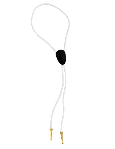 Image of Daisy Del Sol Gemstone Bolo Tie Braided Vegan Faux Leather Natural Stone Gold Handmade Necklace Adjustable Boho Western Jewelry