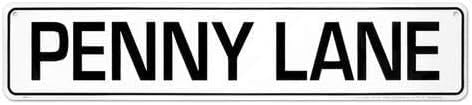 Yelacecca Tin Sign A5694 Penny Lane X Metal Sign Street Metal Sign 40X10 Cm