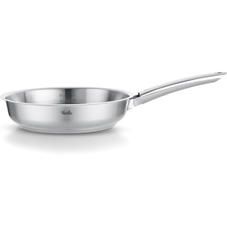 Fissler Pure Collection/Stainless Steel Frying Pan (Diameter 24 cm) Uncoated Saucepan Internal Scale Made in Germany - Induction