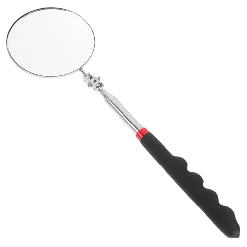 jojofuny Miroir D'inspection Télescopique Miroir Rond pour Véhicule Rotation Réglable en Plastique Noir pour Réparation Automobile et Inspection Mécanique
