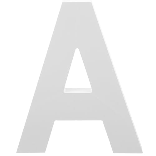 LOGOFUN Wood Letters White Wooden Alphabet Letters Unfinished Large Standing Letters Design for Home Wall Desk Party Sign Board Decoration - A