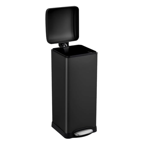 Caneca de basura de acero inoxidable 30L negra