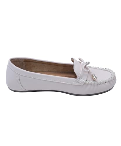 Image of Pluxh Women's Bow Detail Ballet Flats | Soft Cushioned Comfort Shoes | Lightweight Slip-On Footwear | Flexible Anti-Slip Sole | Office Flats