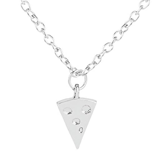 Collier à pizza pour femme - Design tranche de fromage léger et minimaliste - Cadeau insolite - Bijou de tous les jours