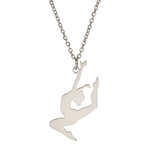 EUEAVAN Collier pendentif Gymnaste inspirant Ballet Ballerina Sports Danse Solo USA Gymnastique Team Tour de cou Bijoux Fille Femme Entraîneur Fille...