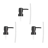 Paquete de 3 cabezales redondos de loción ABS con rosca 28/400, junta de sellado a prueba de fugas y mecanismo de resorte resistente para baño, cosméticos y botellas de jabón, color negro