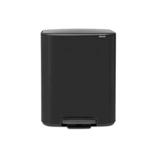 Brabantia Bo Prullenbak, Kunststof Binnenemmer, Matt Black, 2 binnenemmers (2 x 30L)