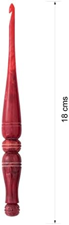 Ommi Ergonomic Handle Crochet Hooks | Handcrafted 7 Crochet Hook | Knitting Needle, Craft Yarn Weave | Best Gift! (Red, 5.5 mm)