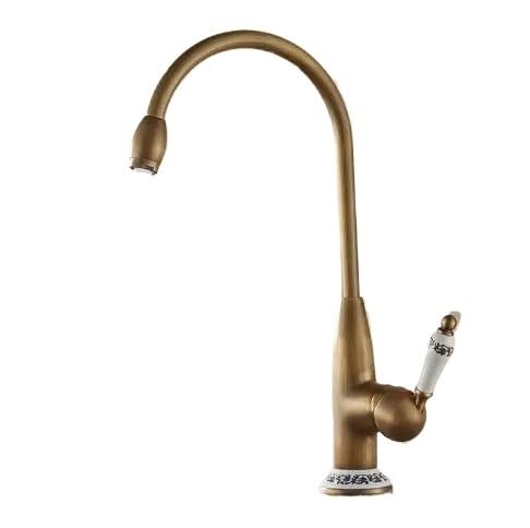 Blyqxs Brass Kitchen Faucets Antique/Chrome Faucet For Kitchen Mixer Tap With Ceramic Crane Cold And Hot Kitchen Sink Tap(Brass)