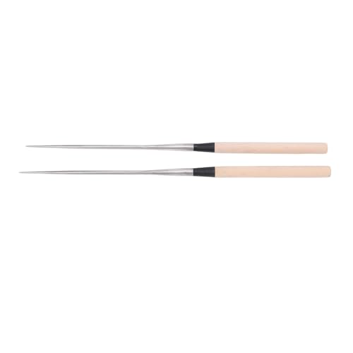 Palillos de sushi profesionales de acero inoxidable con mango de madera maciza 6