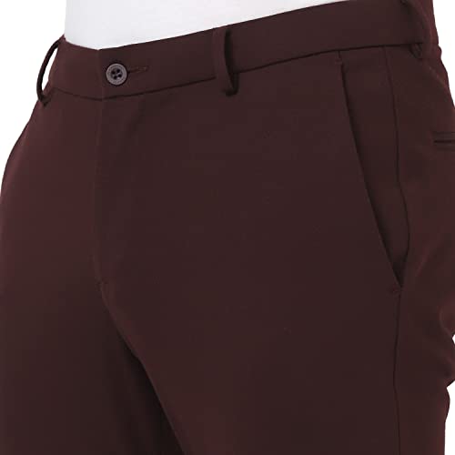 Image of Blackberrys Men's Blue Slim Fit Solid Regular Trousers