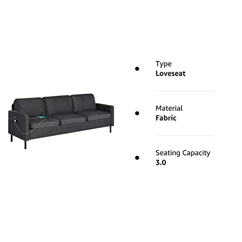 Sthouyn 72" W Sectional Sofa 3 Seat Couch, Mid Century Modern Sofa With 2 Usb, Couches Sofas For Living Room Apartment Bedroom, Comfortable Small Couches For Small Spaces (Dark Grey (3-Seater)) #TOP7