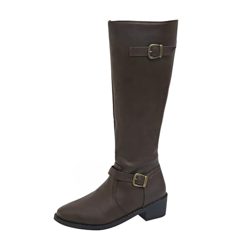 Bottes hauteur genou avec semelle caoutchouc et talon stable