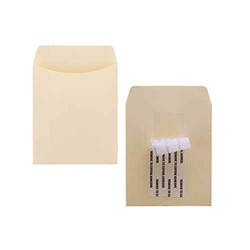 Hygloss Bright Sticky Back Library Pockets, Manila, 300 Count
