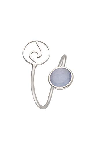 Córdoba Jewels | Anillos en Plata de Ley 925 bañada en Oro con diseño Ola Dolce Calcedonia Silver