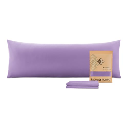 DOWNSTORIA Body Pillow Cover, Ultra Soft Microfiber Long Pillowcase, Envelope Closure Large Pillow Cases 20x54 inch (Light Purple)