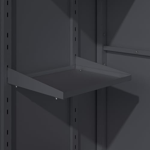 DEGAMO Gartenschrank LÜBECK aus Stahl 90x187cm, verzinkt + pulverbeschichtet, anthrazitgrau (RAL 7016), Zwei Türen abschließbar, wasserdicht