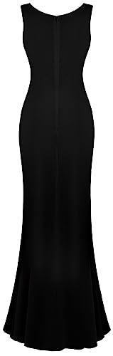 Image of ANGEL FASHIONS Women's Sheer Gold Sequined Black Splicing Evening Dress