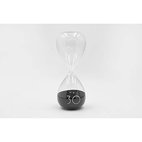 Mascagni Sanduhr aus Glas mit Sand Schwarz Dunkelgrau 8 x 20 cm 30 Minuten Cover