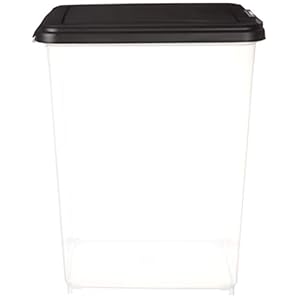 Iris usa airtight dog food storage container up to 54 lbs attachable wheels for dog cat bird and other pet food storage bin keep fresh translucent body easy mobility black  urban country home decor