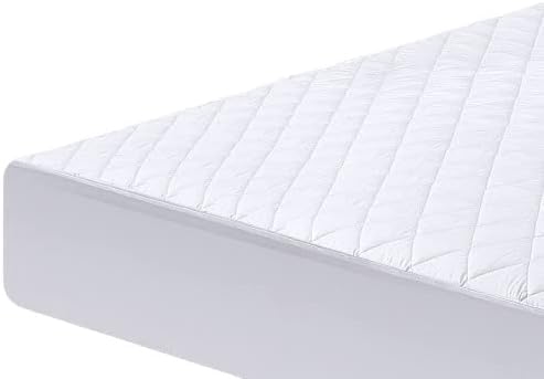 QAYAM Quilted Single 30CM Mattress Protector Deep Stretch Skirt Anti Allergy Breathable Lightweight Fitted Mattress Topper Cover-NOT WATER PROOF (Single-90x190+30)