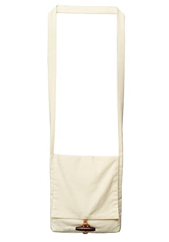 FURPHI Medieval Canvas Shoulder Bag Small Large Pilgrim Pouch Bag with Horn Button(Natural)