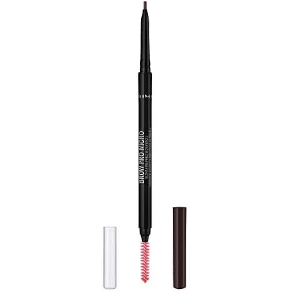 Автоматический карандаш для бровей Rimmel Brow Pro Micro, тонкий карандаш для бровей с щеточкой, кремообразная формула, № 3 - Темно-коричневый