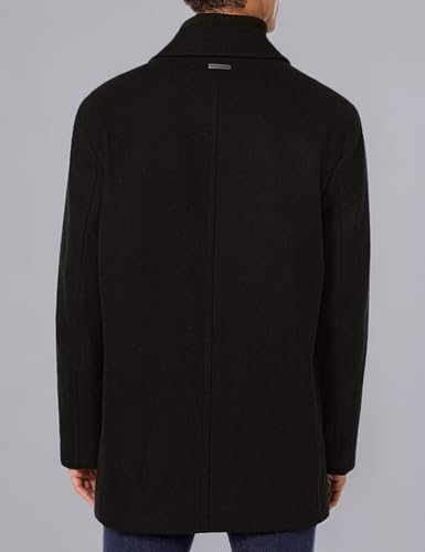 Andrew Marc Jaqueta masculina Burnett Melton lã ervilha, preta, média, Preto, M