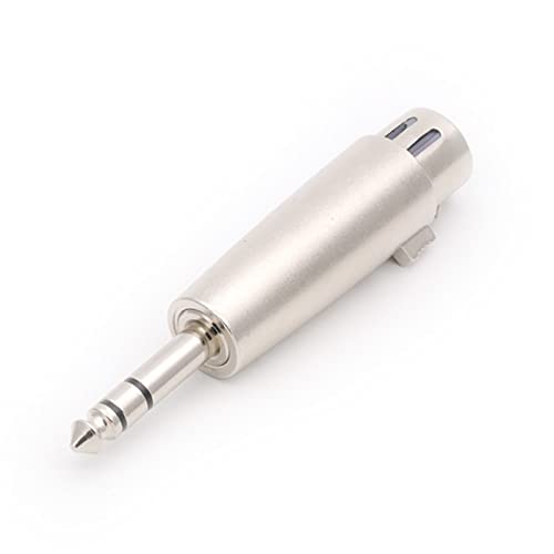 Adaptador XLR de 3 pines a jack 6.35mm macho conector de cable de micrófono para amplificador 5