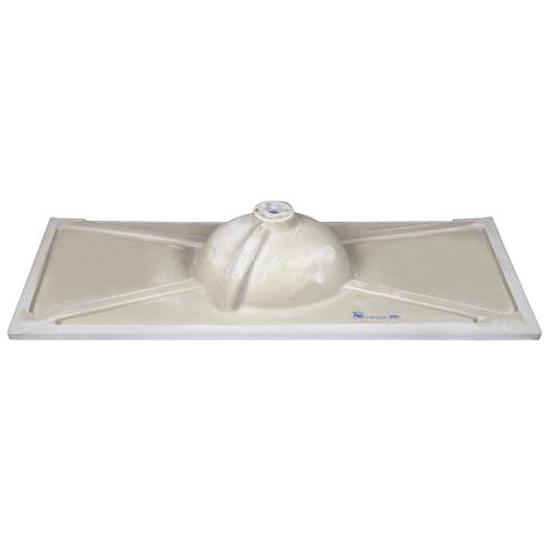 Image of Design House Cultured Marble Vanity Top, 49 in W x 19 in D, Integrated 4 in Centerset Oval Sink & Backsplash, Ivory Swirl, 586305