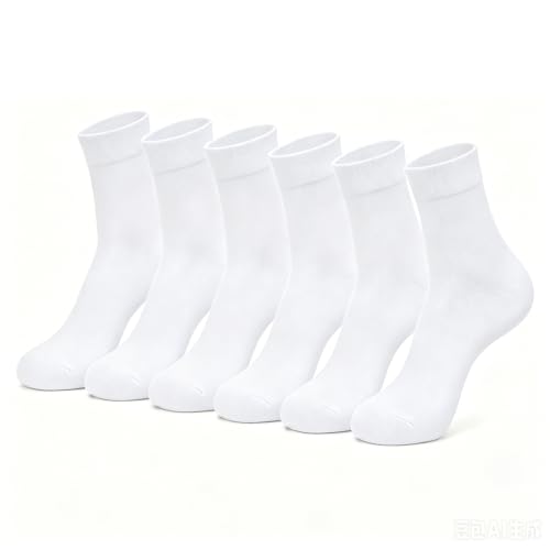 FIXPURY 6 Pairs Thin Ankle Socks for Men and Women Quarter Length Athletic Running Work Socks (US Numeric 10 13 Regular Regular White)