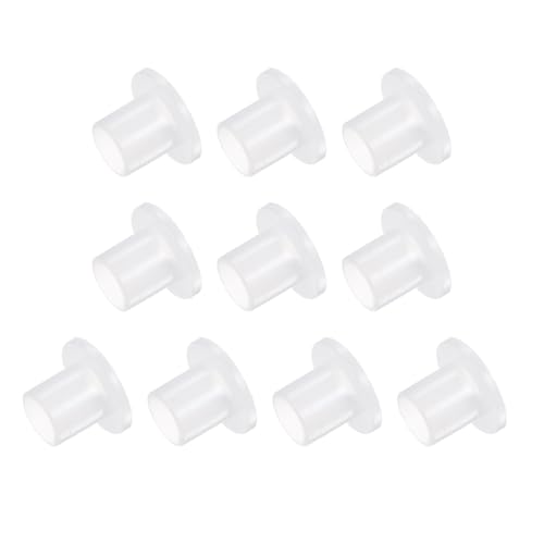 Kozelo 10 Stück Nylon-Flanschbuchsen [10 mm Bohrung x 12 mm Außendurchmesser x 14 mm Länge] Nylon-Kunststoffbuchsen für Welle, weiß