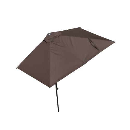 Ombrellone da terrazza da 2,5 m con manovella a metà design per terrazza e portico, protezione dai raggi UV, 5 stecche robuste, perfetta soluzione per l'ombra esterna contro la parete